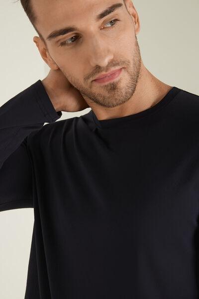 DEEP BLUE Long Sleeve Cotton Top, , large image number 3