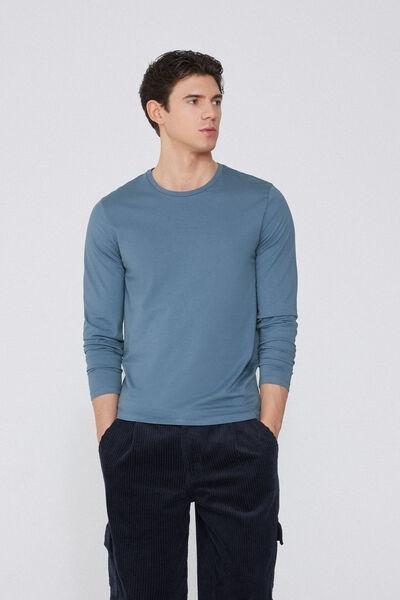 Blue Rounded Neck Top, 5701_338Y, large image number 0