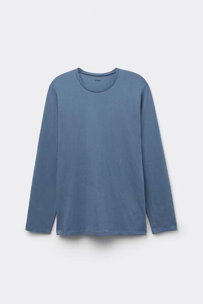 Blue Rounded Neck Top, 5701_338Y, large image number 3