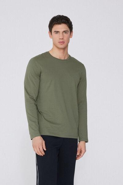 Green Rounded Neck Top, 5701_362Y, large image number 0