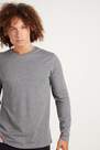 Tezenis - Charcoal Grey Blend Long Sleeve Cotton Top, Men