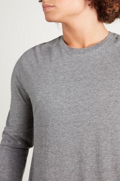 مزيج رمادي �?حمي توب طويل الأكمام من القطن ، للرجال, Charcoal Grey Blend, large image number 3