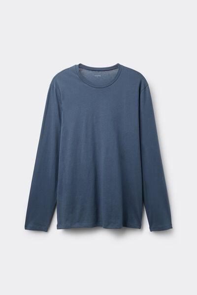 Blue Long Sleeves 100% Cotton Top, 5701_802Y, large image number 2