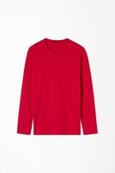 Red Long-Sleeve Round Neck Top, 5701_873V, medium