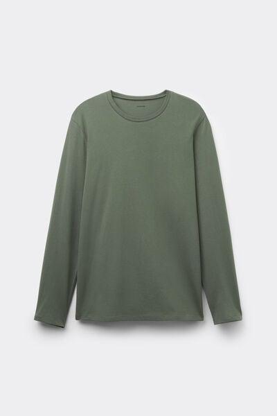 Green Long Sleeves 100% Cotton Top, 5701_920W, large image number 4