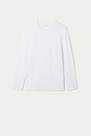 Tezenis - White Long-Sleeve Round-Neck Thermal Cotton Top