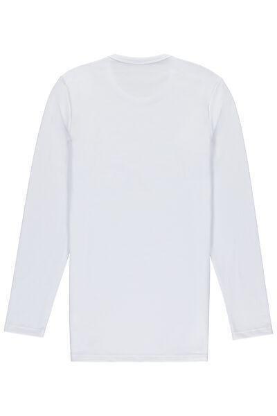 Tezenis - White Long-Sleeve Round-Neck Thermal Cotton Top