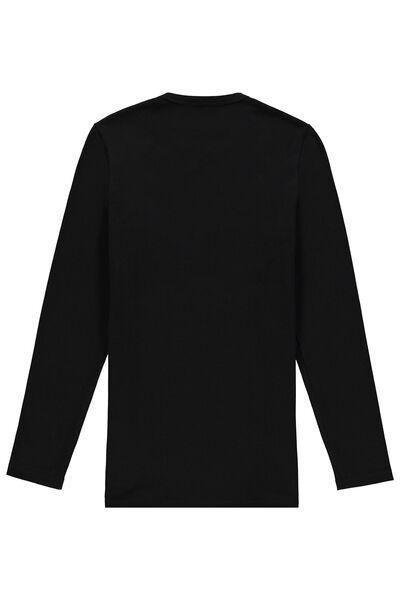 Black Long-Sleeve Round-Neck Thermal Cotton Top, Men, , large image number 5