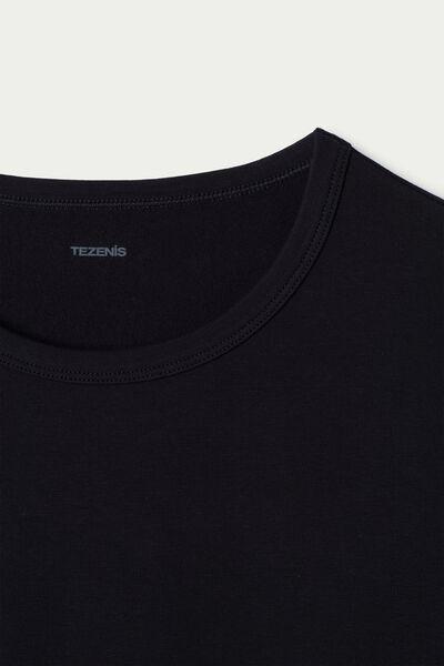 Blue Round-Neck Thermal Top, Deep Blue, large image number 9