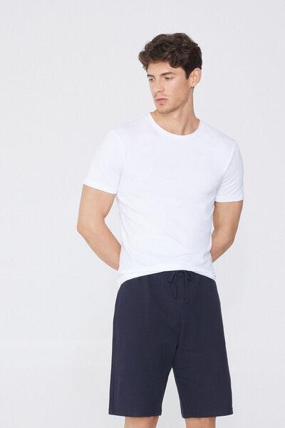 White Stretch Round-Neck T-Shirt, White, medium