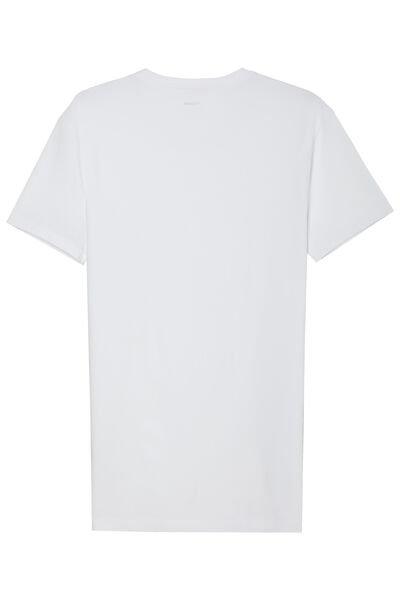 White Stretch Round-Neck T-Shirt, , large image number 6