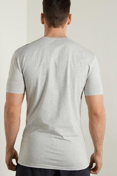 Grey Stretch Cotton T-Shirt, , large image number 2