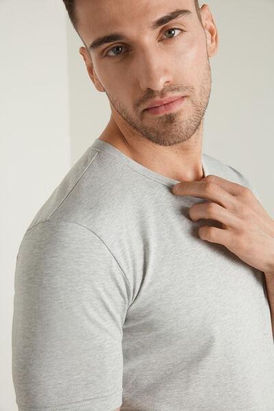 Grey Stretch Cotton T-Shirt, , large image number 3