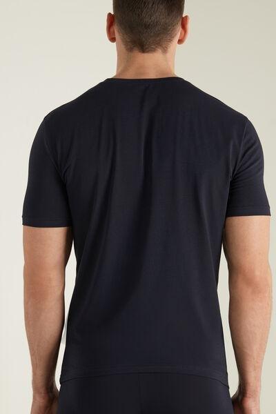 Blue Stretch Round-Neck T-Shirt, , large image number 2