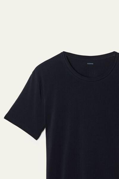Blue Stretch Round-Neck T-Shirt, Deep Blue, large image number 7