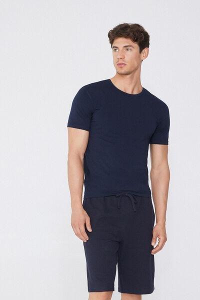 Blue Stretch Round-Neck T-Shirt, Deep Blue, large image number 8