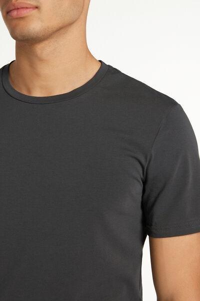 Grey Stretch Cotton T-Shirt, , large image number 3
