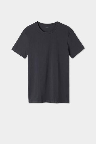 Grey Stretch Cotton T-Shirt, , large image number 4