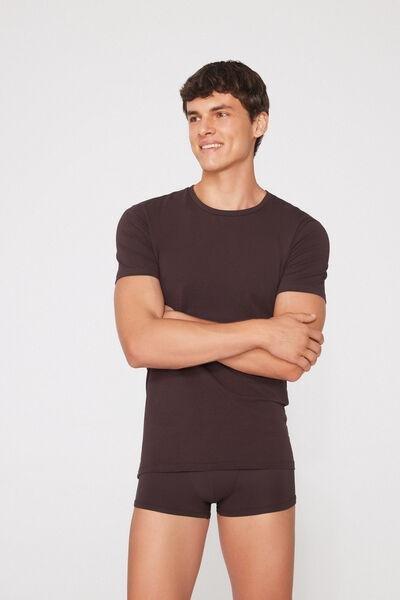 Brown Organic Stretch Cotton T-Shirt, 5701_544Z, medium