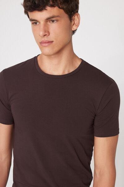 Brown Organic Stretch Cotton T-Shirt, 5701_544Z, medium
