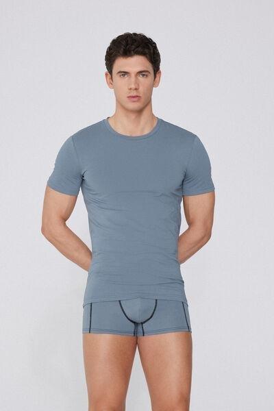 Grey Stretch Cotton T-Shirt, 5701_865W, large image number 0