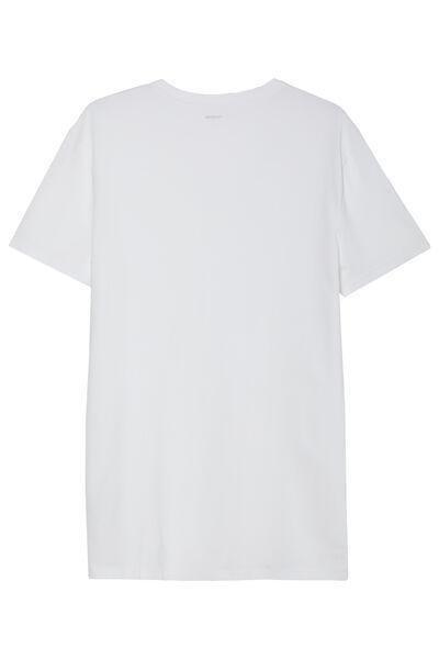 White V-Neck Stretch-Cotton T-Shirt, , large image number 5