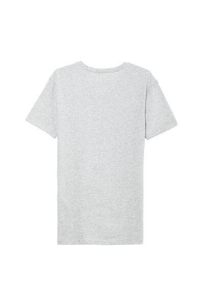 Grey V-Neck Stretch-Cotton T-Shirt, , large image number 5