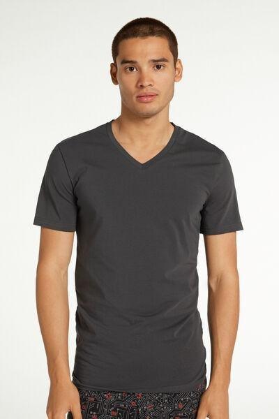 Grey V-Neck T-Shirt, , large image number 0