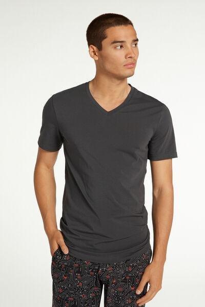 Grey V-Neck T-Shirt, , large image number 1
