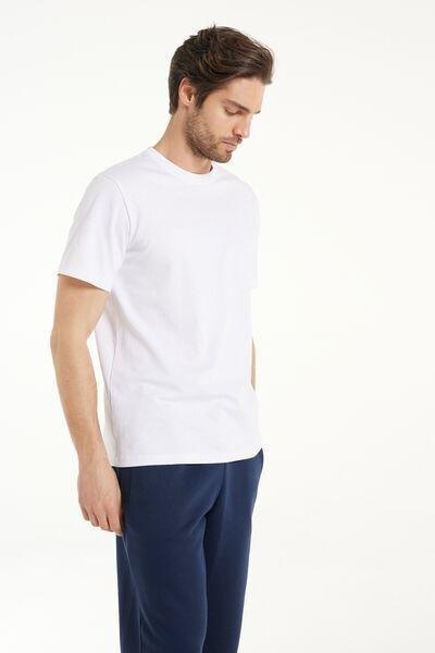White Round Neck T-Shirt, White, medium