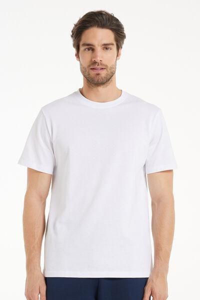 White Round Neck T-Shirt, White, medium