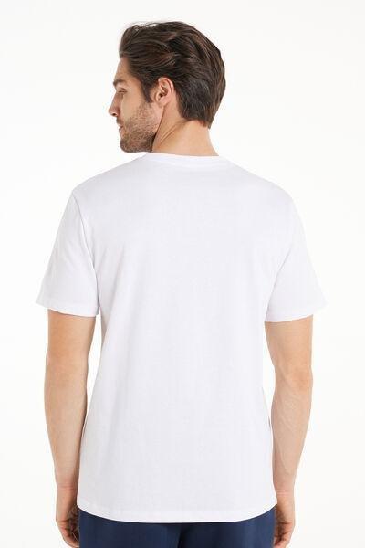 White Round Neck T-Shirt, White, medium