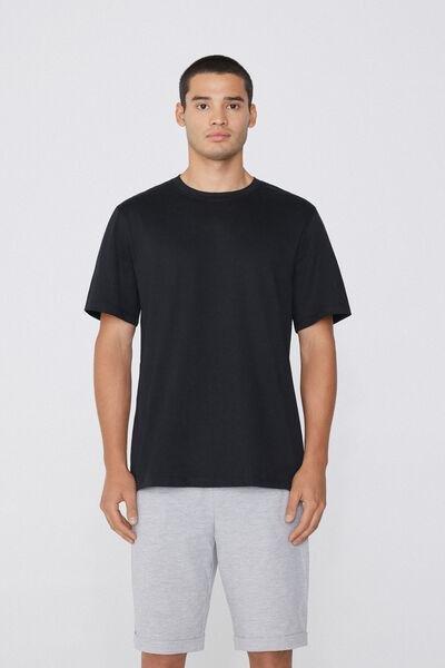 Black Round Neck T-Shirt, , large image number 0
