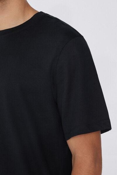 Black Round Neck T-Shirt, , large image number 3