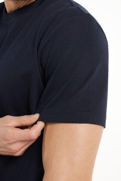 Navy Round Neck T Shirt, Deep Blue, large image number 3