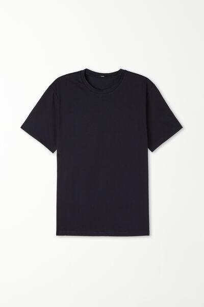 Navy Round Neck T Shirt, Deep Blue, large image number 4