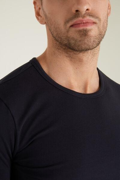 Blue Thermal Cotton Shirt, , large image number 3