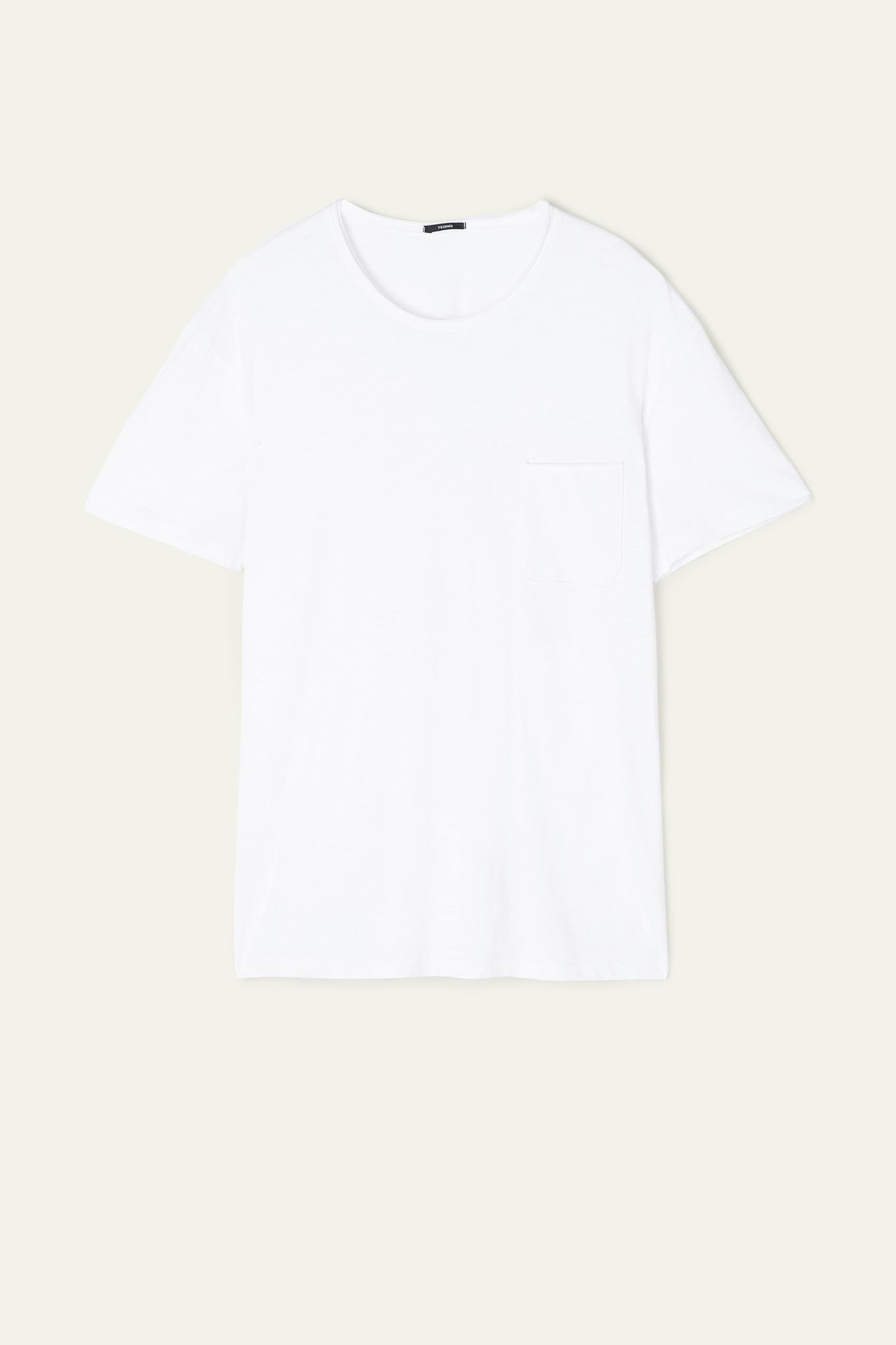 White Cotton T-Shirt With Pocket, Men, , large image number 4