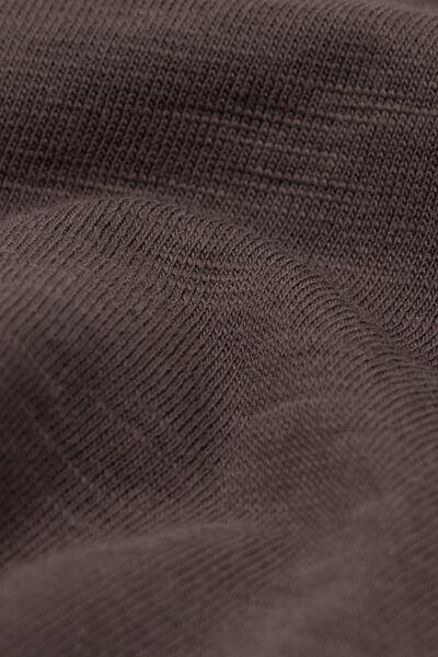 Brown Round Neck Slub Cotton T-Shirt, 5701_368Z, large image number 5