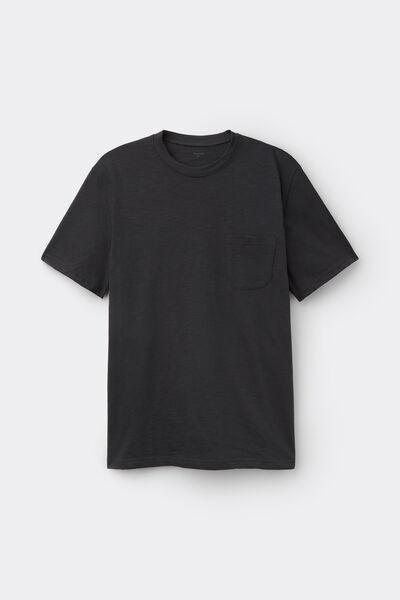 Grey Long Sleeves Slub Cotton T-Shirt, 5701_4712, large image number 4