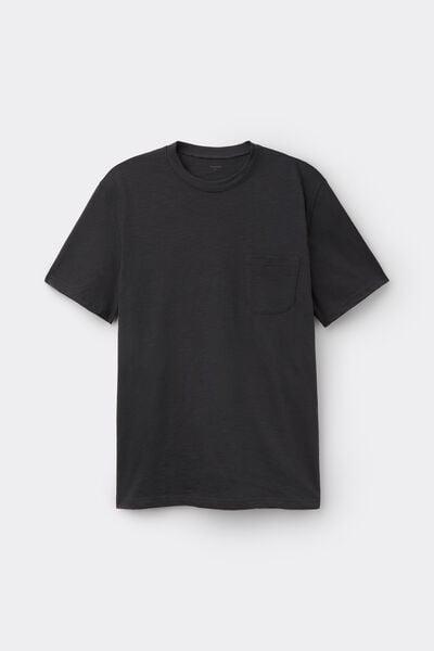 Grey Long Sleeves Slub Cotton T-Shirt, 5701_4712, large image number 4