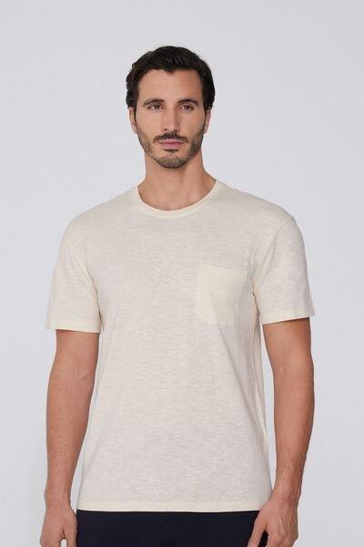 Beige Pocket Detail T-Shirt, , large image number 0
