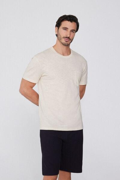 Beige Pocket Detail T-Shirt, , large image number 1