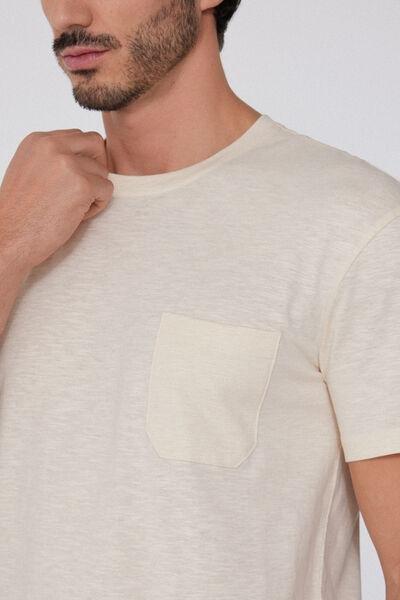 Beige Pocket Detail T-Shirt, , large image number 3