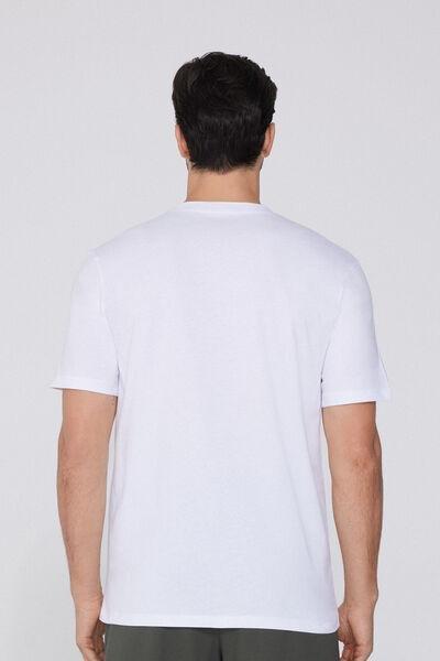 White Crewneck Printed T-Shirt, , large image number 2