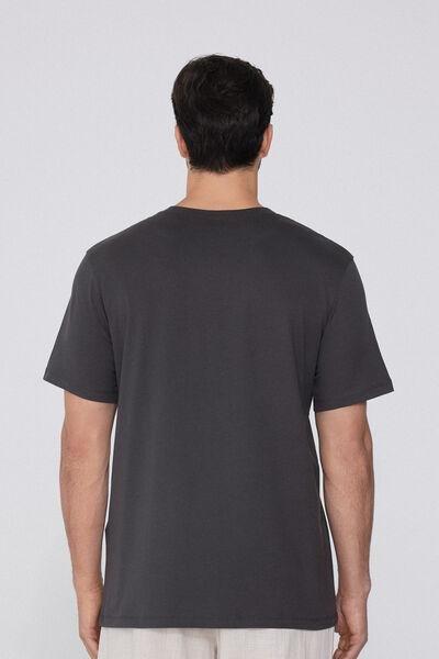 Black Crewneck Printed T-Shirt, , large image number 2