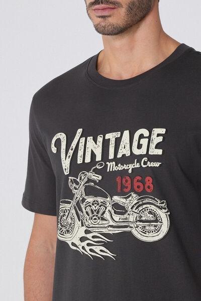 Black Crewneck Printed T-Shirt, , large image number 3