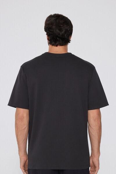 Grey Short Sleeve Round Neck Cotton T-Shirt, 5701_4712, medium