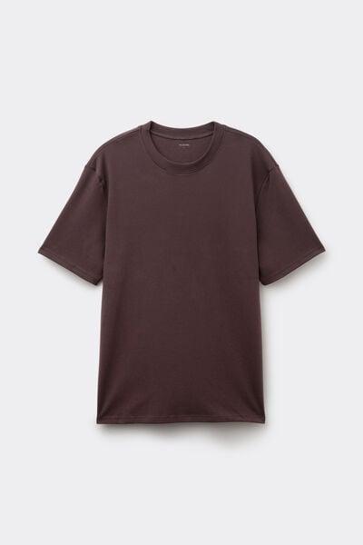 Burgundy Round Neck 100% Heavy Cotton T-Shirt, 5701_544Z, medium