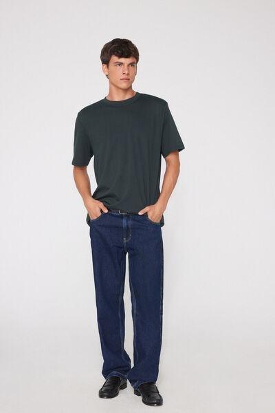 Green Round Neck 100% Heavy Cotton T-Shirt, 5701_560Z, large image number 0